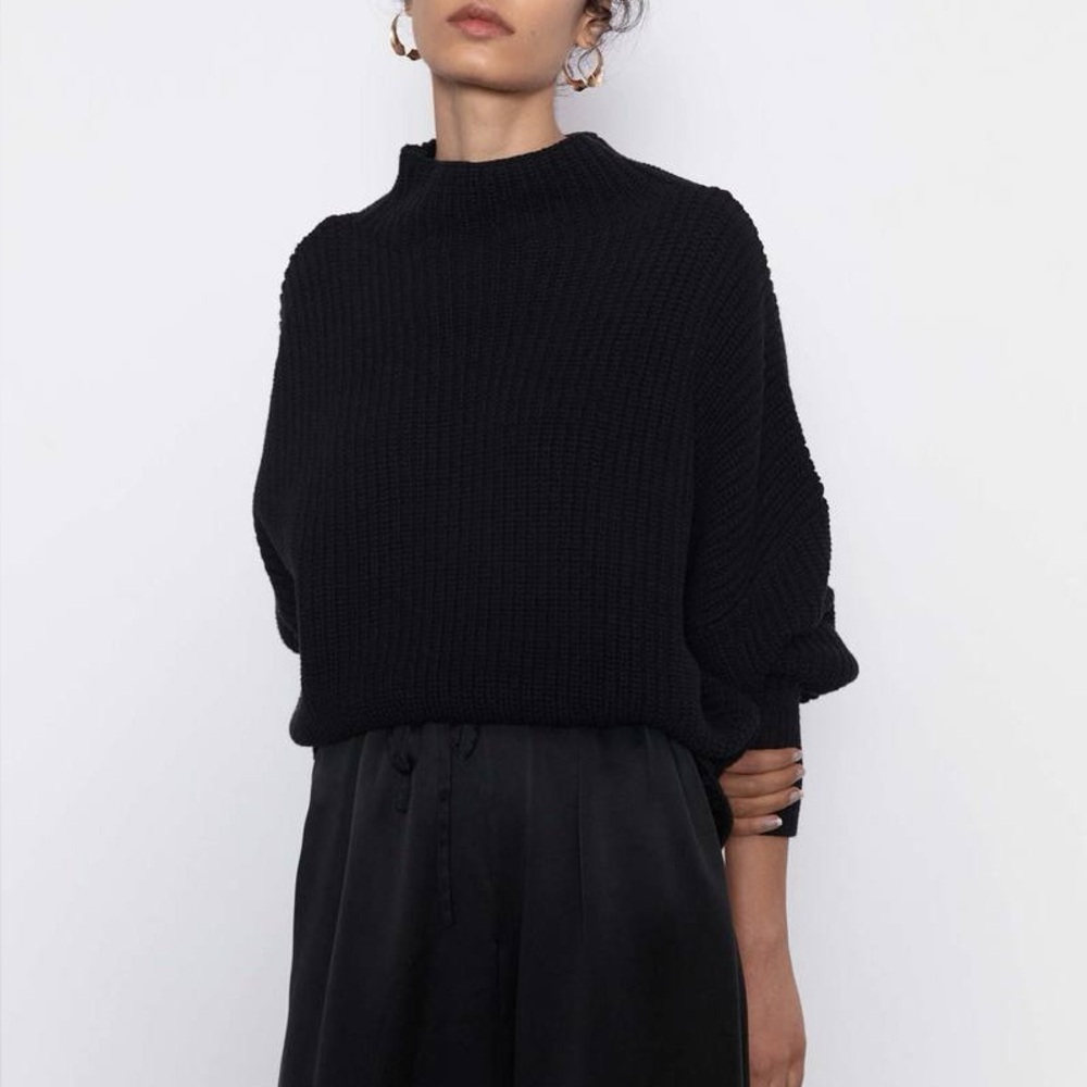 St. Agni Black Chunky Knit Sweater